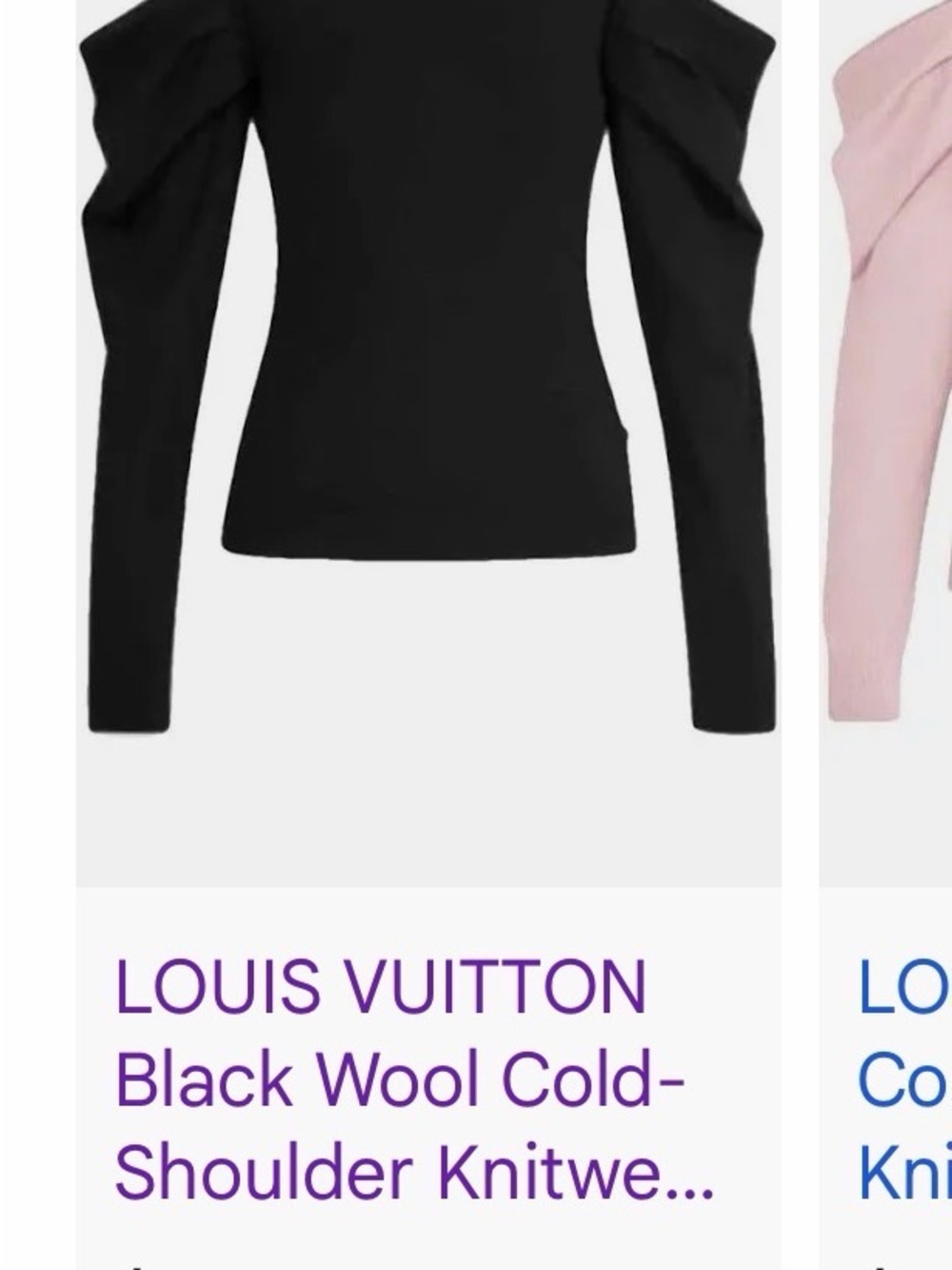 Louis Vuitton Black Cold-Shoulder V-Neck Sweater - Picture 2 of 2